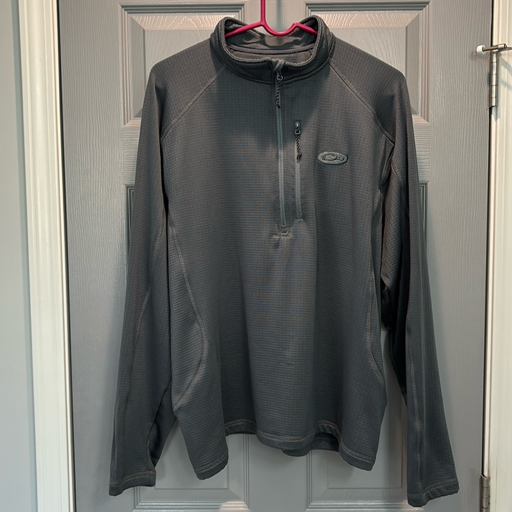 Drake fleece pullover. Large. Gray.